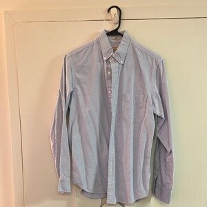 J. Crew Blue and White Casual Button Down Shirt